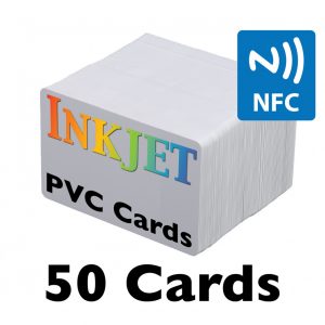 NFC Inkjet Printable PVC Cards (NTAG215) 13.56MHz Chip, 50 card pack