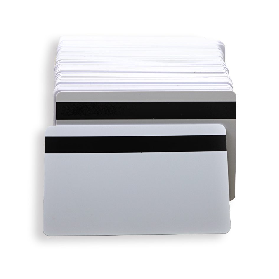 Blank PVC Cards with 2-Track HiCo Magstripe – Graphic Quality, 100 card pack